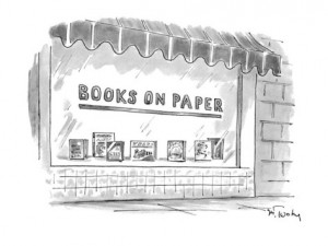 Mike Twohy "Books on Paper" New Yorker cartoon