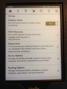 airplane mode on kindle paperwhite
