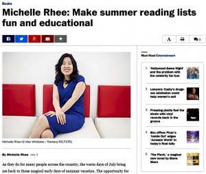 Michelle Rhee Make summer reading lists fun and educational - The Washington Post